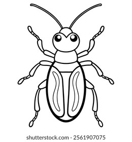 weevil insect flat vector illustration on white background