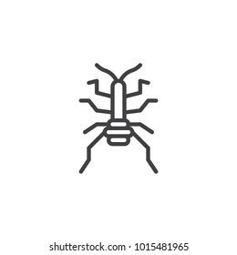Weevil insect line icon, outline vector sign, linear style pictogram isolated on white. Bug symbol, logo illustration. Editable stroke