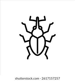 weevil outline icon. bug black line illustration.