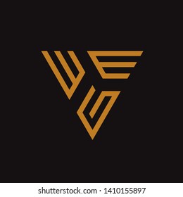 WEG triangle gold geometric logo design