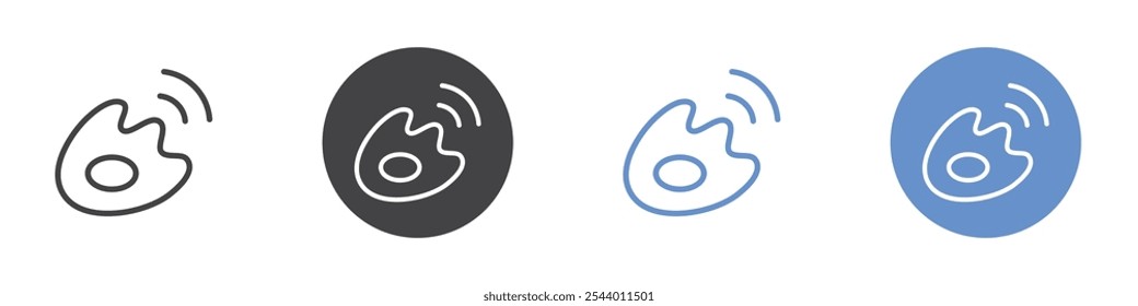 Weibo icon Flat set in black and white color