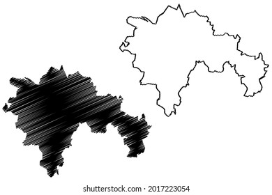 Weiden in der Oberpfalz city (Federal Republic of Germany, Urban district Upper Palatinate, Free State of Bavaria) map vector illustration, scribble sketch Weiden i.d.OPf map