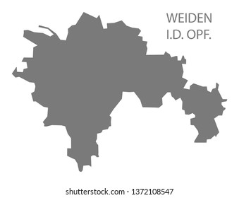 Weiden in der Oberpfalz grey county map of Bavaria Germany