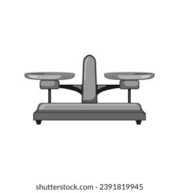 weigh balance scale cartoon. compare stability, justice judge, legal court weigh balance scale sign. isolated symbol vector illustration