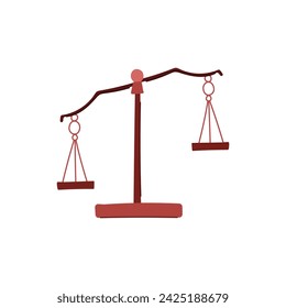 ilustración vectorial de la escala de equilibrio de peso. libra comparar, justicia igual, comparación equilibrio equilibrio balanza de equilibrio signo. símbolo aislado ilustración vectorial