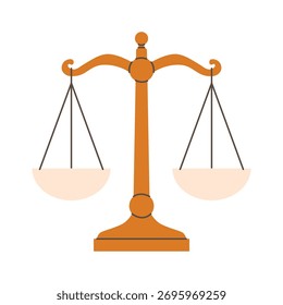 Icono de la balanza de pesos; simbolizando la justicia, la igualdad y la toma de decisiones - Ilustración vectorial