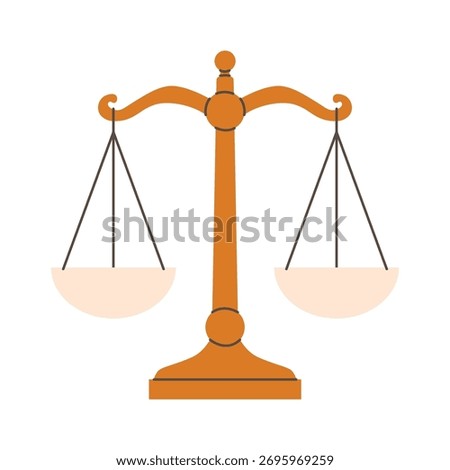 weigh balance scale icon; symbolizing justice, equality, and decision making- vector illustration