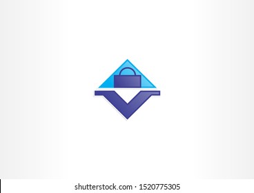 weigh goods logo design illustration with blue color concept