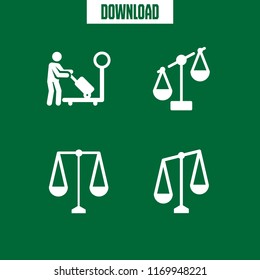 weigh icon. 4 weigh vector set. scale and balance icons for web and design about weigh theme