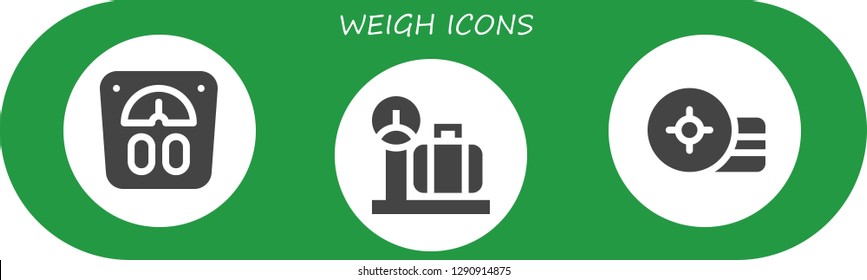 weigh icon set. 3 filled weigh icons. Simple modern icons about  - Scale, Weight