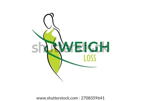 weigh loss logo design template illustration