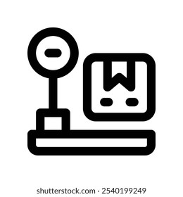 Icono de escala de pesaje Icono de línea de Vector para su Sitio web, móvil, presentación y diseño de logotipo.