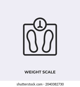 weigh scale icon vector. Linear style sign for mobile concept and web design. weigh scale symbol illustration. Pixel vector graphics - Vector.