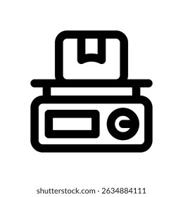 weigh scale line icon. Clean and minimalist vector icon for websites, mobile apps, presentations, and logos. Fully scalable and customizable for any project.