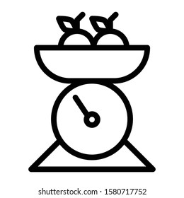 weigh scales icon outline vector design