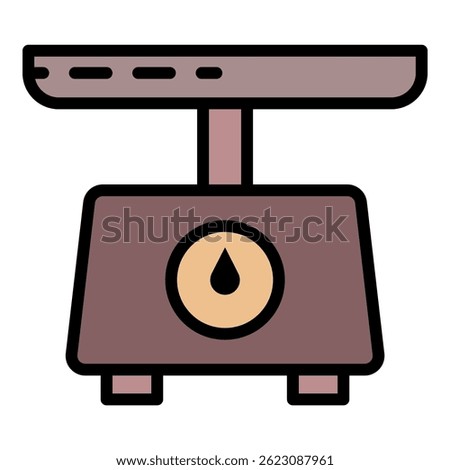 Weigh scales icon. Outline weigh scales vector icon color flat isolated