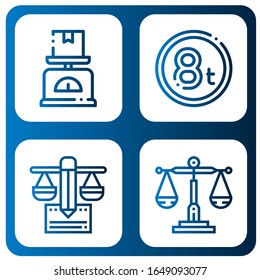 weigh simple icons set. Contains such icons as Scale, Weight, Balance, can be used for web, mobile and logo