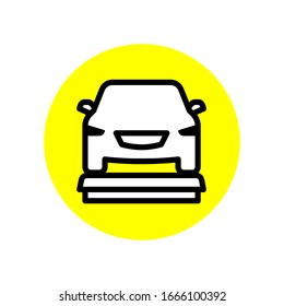 weighbridge outline style icon vector yellow color Perfect for traffic signs