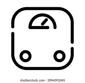 Icono plano más pesado. Pictograma para web. Icono de línea. Maleta aislada de fondo blanco. Vector eps10