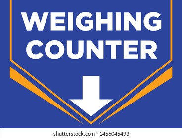 weighing counter vector sign board