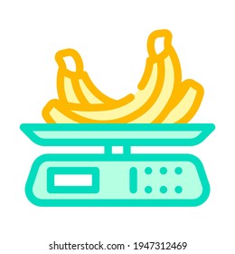 weighing food color icon vector. weighing food sign. isolated symbol illustration