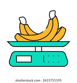 weighing food line icon vector. weighing food sign. isolated symbol illustration