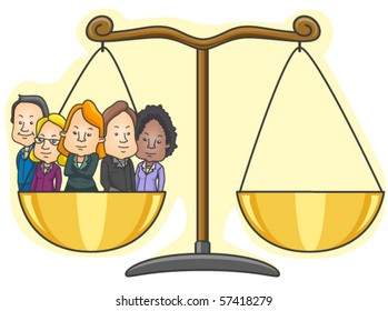 Weighing Human Resource Concerns - Vector