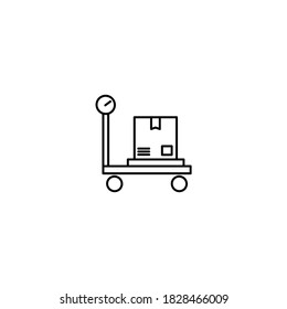 Weighing icon. Logistic and Delivery icon. Simple, flat, outline, black.