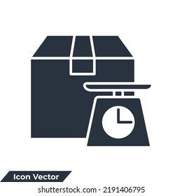 weighing icon logo vector illustration. weighing cargo packages symbol template for graphic and web design collection