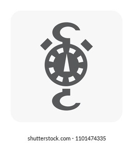Weighing icon on white.
