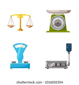 Weighing icon set. Cartoon set of weighing vector icons for web design isolated on white background