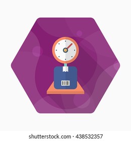 Weighing icon, Vector flat long shadow design. Shipping and logisticst concept.