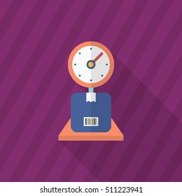 Weighing icon, Vector flat long shadow design. Shipping and logisticst concept.