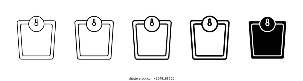 weighing machine icon Simple thin line logo set