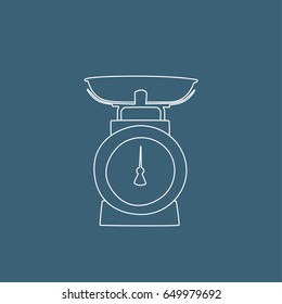 Weighing machine icon, vector illustration design. Cookware collection.