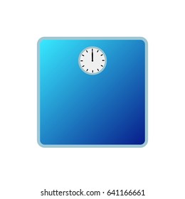 Weighing machine icon. Weight scale measure icon. Isolated. Flat design. Blue, white. Vector illustration
