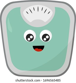 Weighing machine, illustration, vector on white background