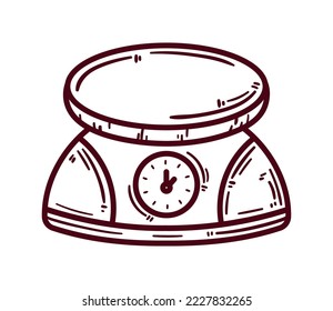 weighing machine kitchen utensil isolated icon