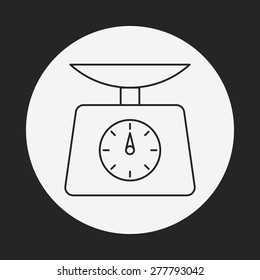 Weighing machine line icon