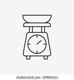 Weighing machine line icon