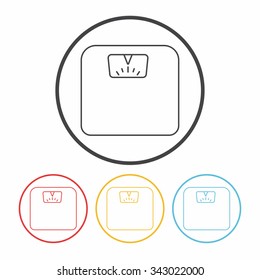 Weighing machine line icon