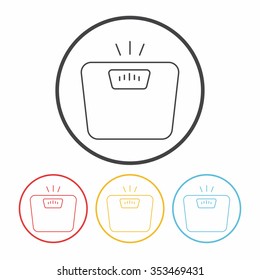 Weighing machine line icon