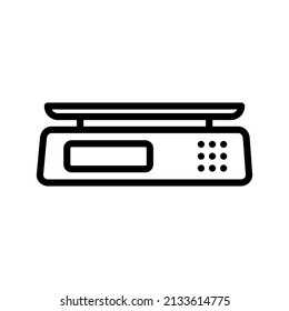 Weighing Machine Line Icon Black Design