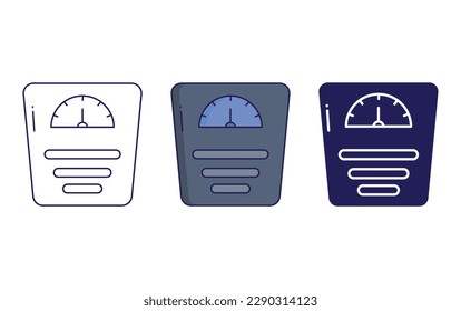 Weighing machine line and solid vector icon