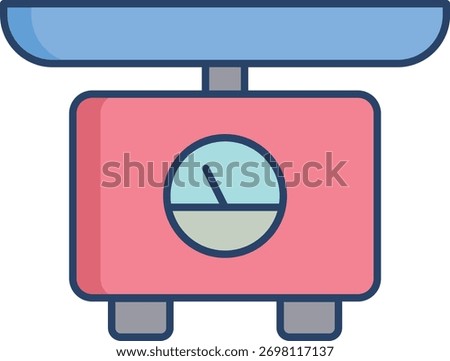 weighing machine linear color icon design