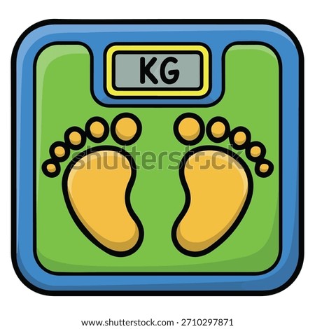 Weighing machine scale doodle style vector illustration on white background