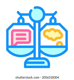 weighing opinions color icon vector. weighing opinions sign. isolated symbol illustration