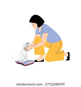 Pesaje de Vector de mascotas Ilustración plana EPS 10 Archivo