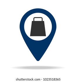 weighing place in blue map pin icon. Element of map point for mobile concept and web apps. Icon for website design and development, app development. Premium icon on white background