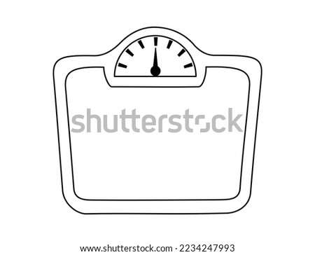 Weighing scale, check body weigh, vector illustration